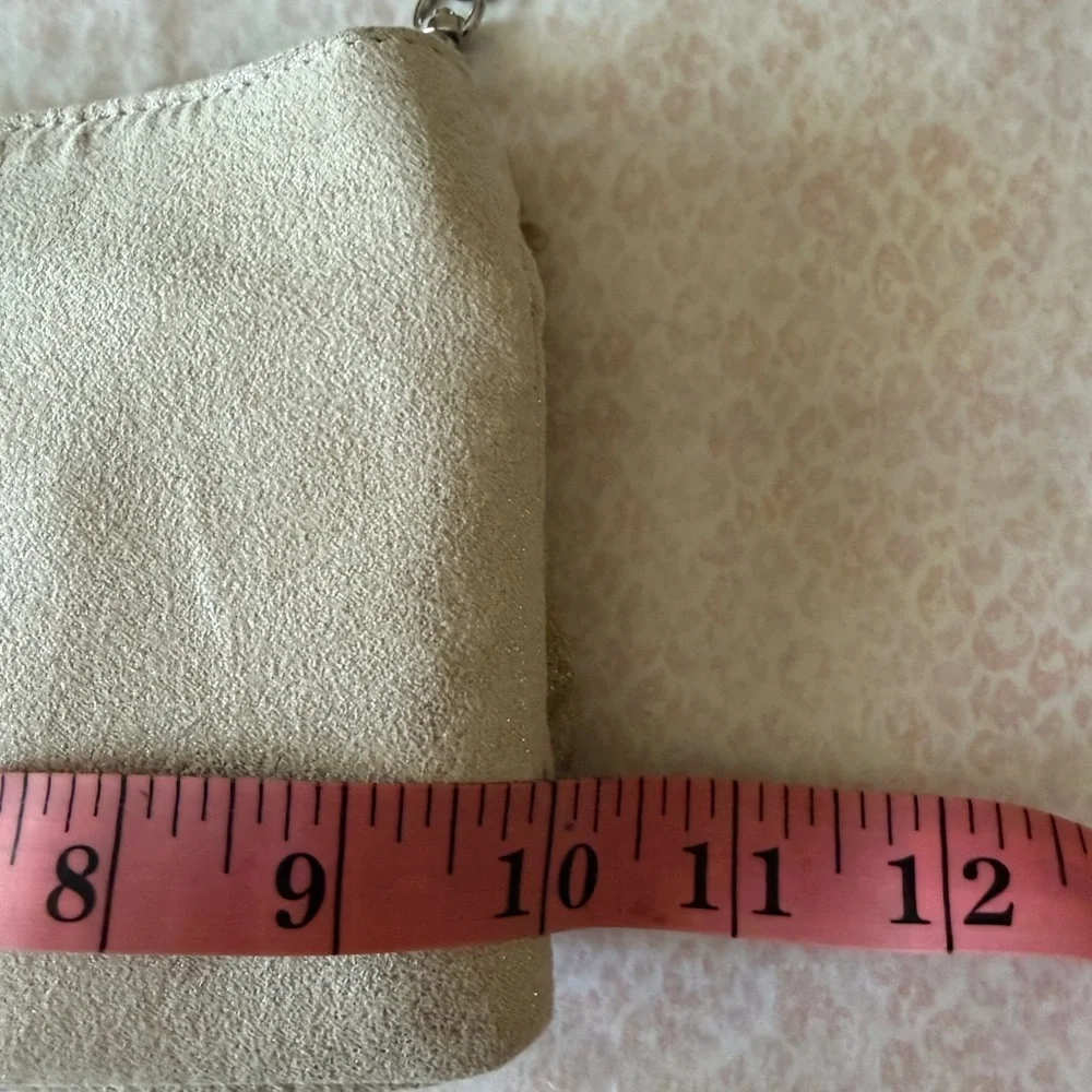 White House Black Market Cream Ruffle Clutch - Picture 3 of 5